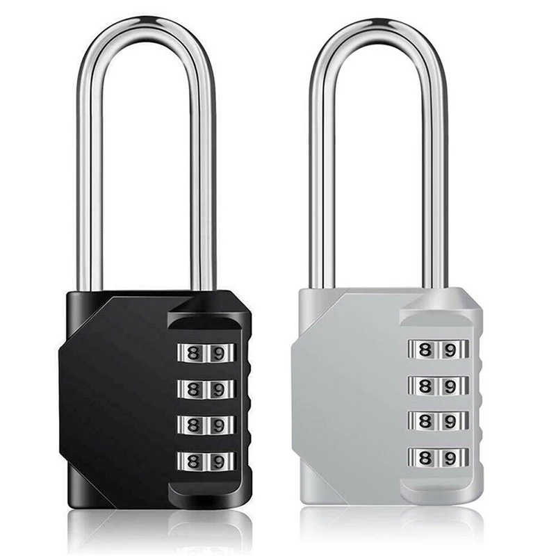 Long Padlock High Security 4 Digit Pad Lock Outdoor Travel Password For Luggage Suitcase Locker Waterproof | Обустройство дома