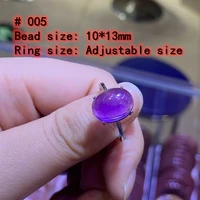 100 natural amethyst adjustable ring 925 silver 10x13mm love gift stone ring aaaa crystal healing stone low price