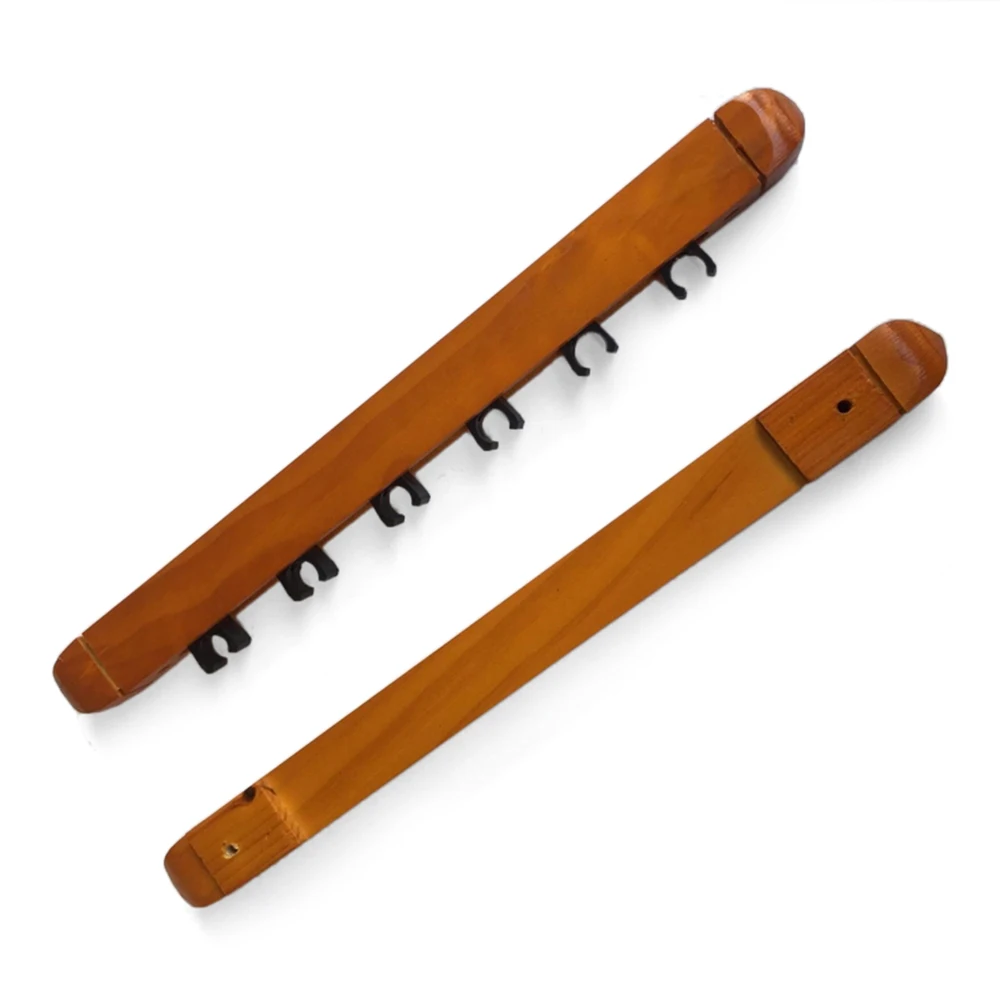 

Pool Table Cue Rack Billiard Stick Balls Accessorie Holder Wall Mount 6 Cues Billiard Wood Rack