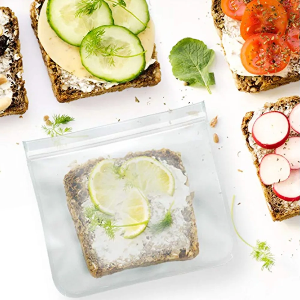 6 упаковок биоразлагаемых многоразовых мешков для хранения пакет морозильной