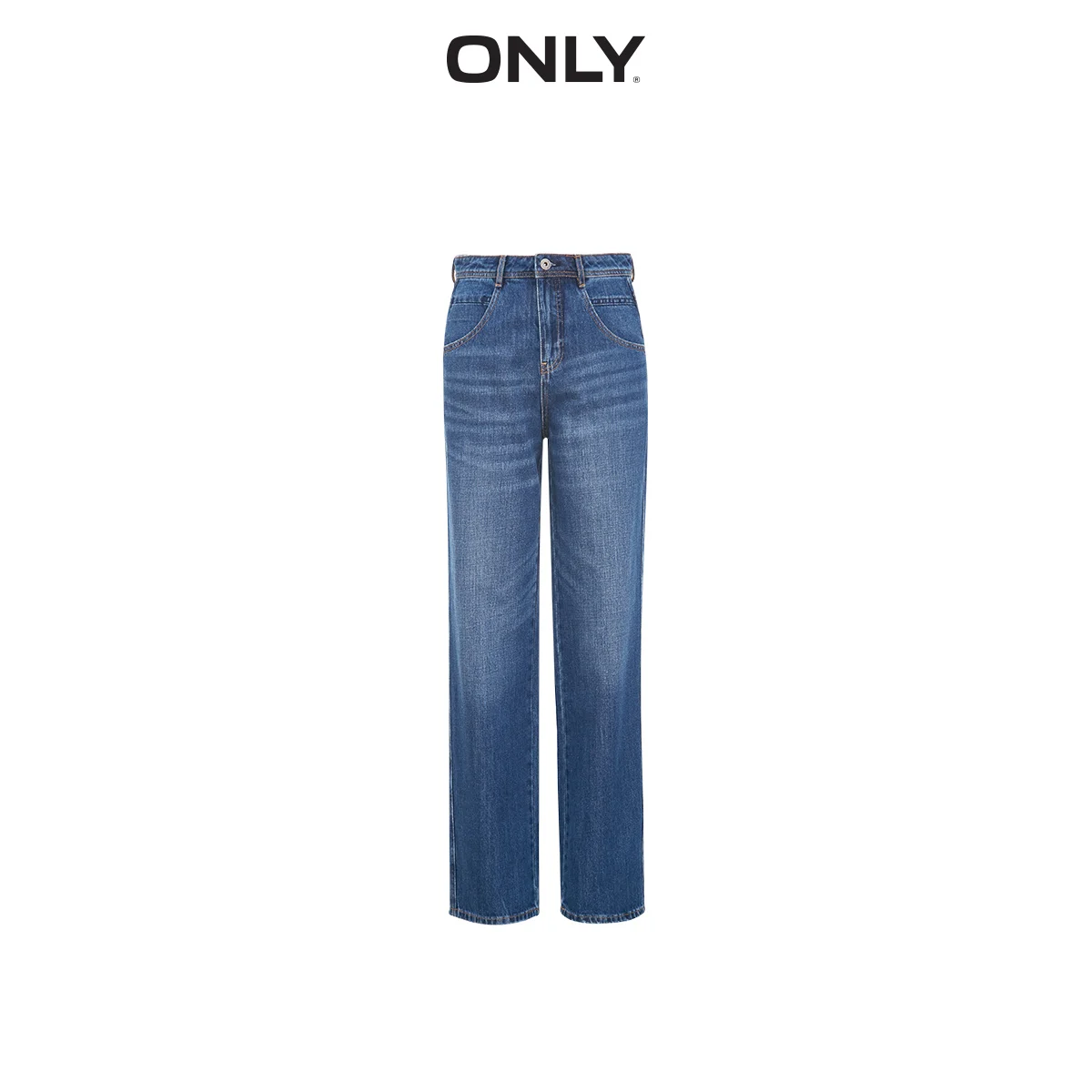 Женские прямые джинсы из 100% хлопка с завышенной талией | Женская одежда