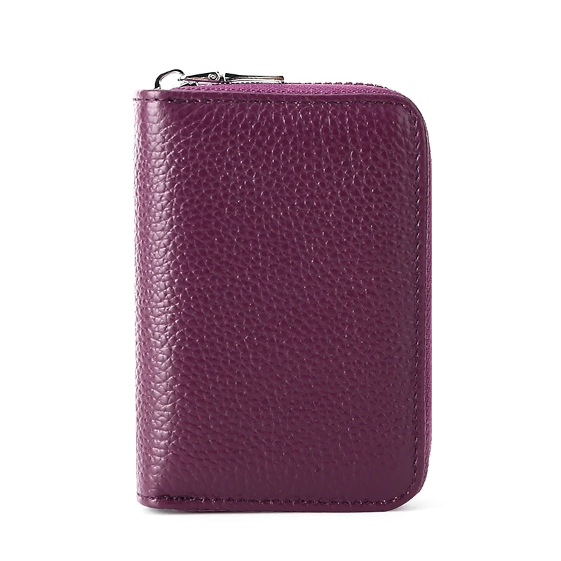 Маленький кошелек из кожи с щеткой и защитой от кражи женский