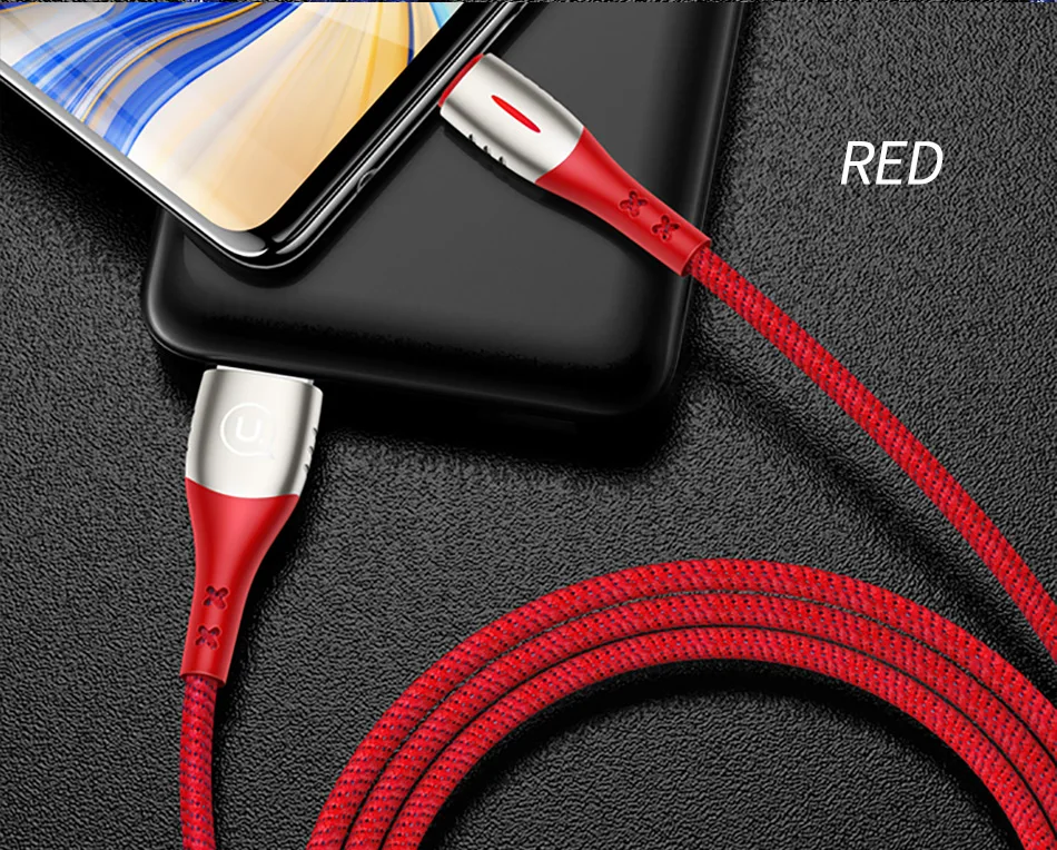 USAMS Smart power off QC3.0 type C зарядный защитный кабель для samsung huawei Xiaomi USB C кабель с автоматическим отключением кабель type-c