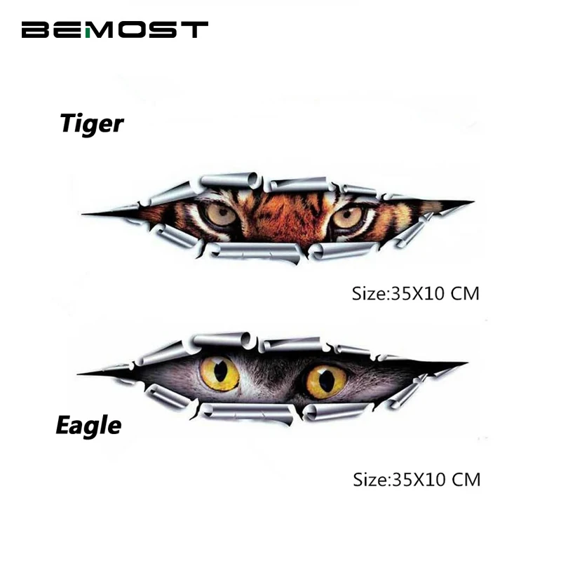 Фото Наклейки для автомобиля BEMOST забавные наклейки в виде 3D глаз тигра орла
