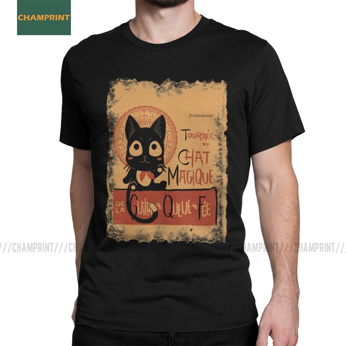 Le Chat Magique Fairy Tail футболка для Для Мужчин серый Fullbuster Люси хартфилия Эрза Скарлет