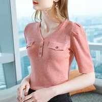 2012 new style spring summer and autumn wool sweater with mid sleeve v neck soft high elastic sweater al50255