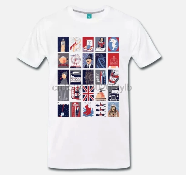 Футболка MAGLIA сувенир карту LONDRA Лондон работа карта 1 S-M-L-XL | Мужская одежда