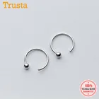 TrustDavis, новая женская мода, 100% Настоящее серебро 925 пробы, модные крошечные милые круглые серьги-гвоздики с бусинами, подарок для девочек и детей DS525