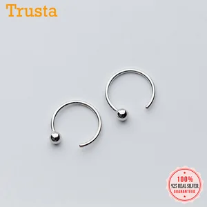 TrustDavis, новая женская мода, 100% Настоящее серебро 925 пробы, модные крошечные милые круглые серьги-гвоздики с бусинами, подарок для девочек и детей DS525