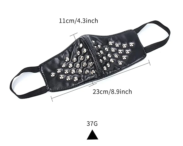 Маска Мужская/женская из ПУ кожи с заклепками модная маска в стиле хип-хоп для