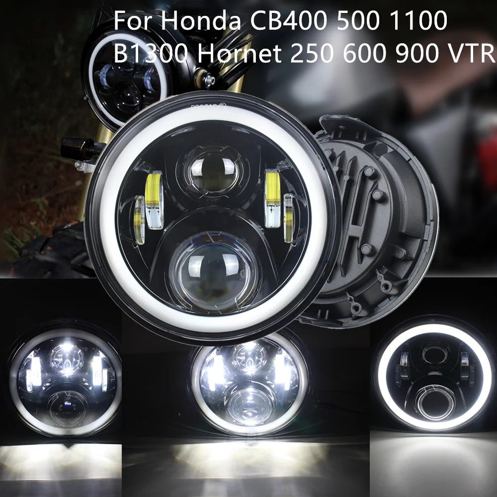 12 В 7 дюймов светодиодный Halo Фары дальнего/ближнего света DRL луч для Honda CB 400 500 1100