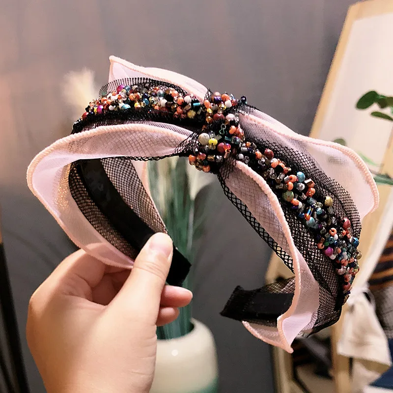 Обруч для волос ручной работы плетеный обруч с бисером корейский богемные