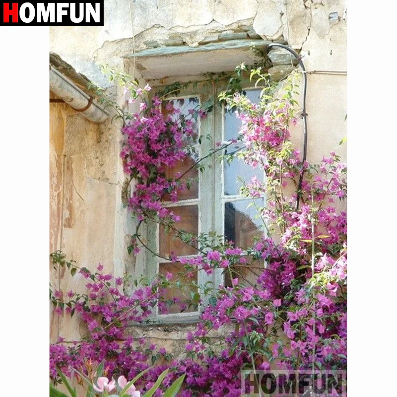Набор для алмазной вышивки HOMFUN A27819 цветочное окно алмазная живопись вышивка
