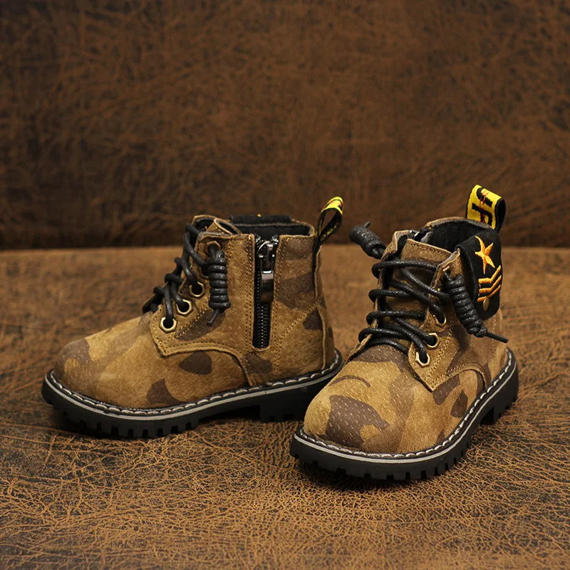 Детские Ботинки Martin детская обувь новинка зимы 2020 Кожаные Модные для мальчиков и