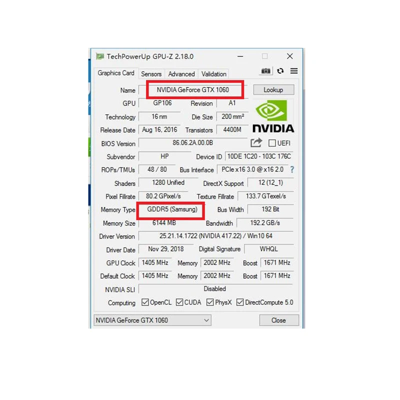 

GTX1060M N17E-G1-A1 GTX 1060M, MXM3.0 GTX1060M + X-Bracket Dell Alienware MSI GT80 HP, DHL / EMS