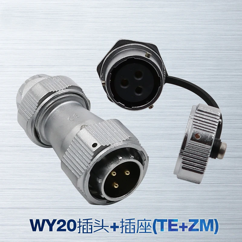 

WEIPU WY20 TE/ZM M20 Waterproof Aviation Connector Automotive Electrical Power Connectors Metal Industrial 2 3 4 5 6 7 9 12 Pin