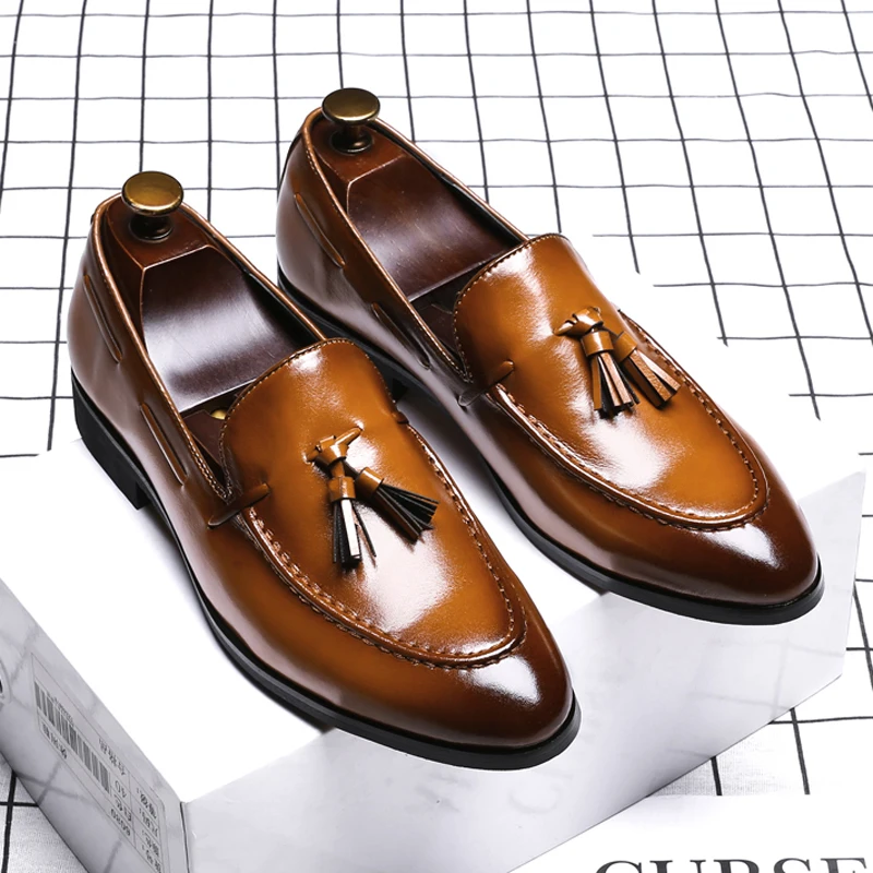 

макасины мужские shoes genuine leather mens Повседневный и дышащий рабочая Классическая мода Деловой формальный лето Лакированная обувь кожа натур ла...