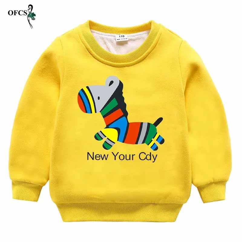 Новинка детский мультяшный пуловер футболка зимние детские теплые толстовки