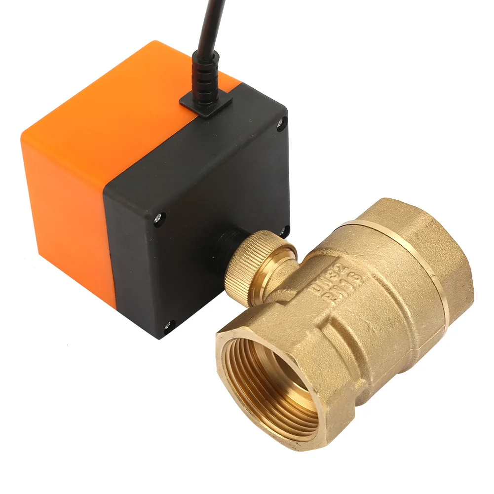 DC 12V 2-сторонний 3-проводной латунный моторизованный шаровой клапан электрический