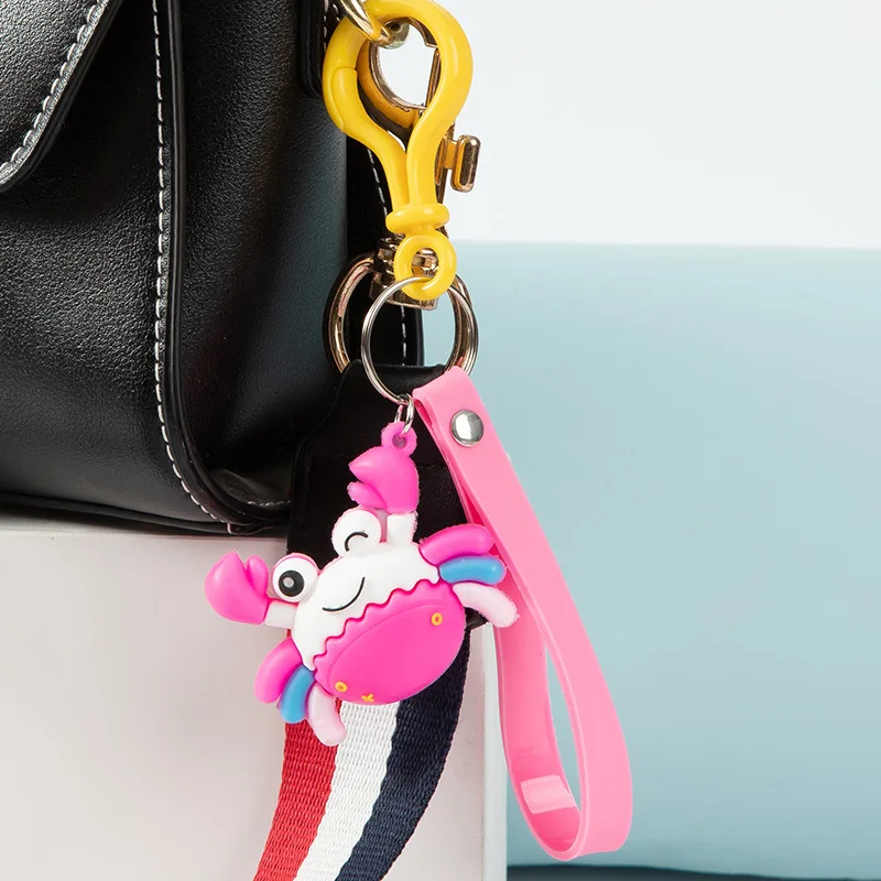 Креативный милый мультяшный краб брелок Подвеска стерео сумка автомобильный