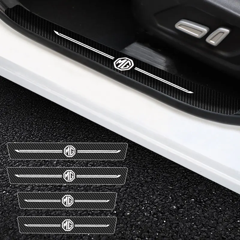 

Car Door Threshold Scuff Plate Carbon Fiber Sill Protector Stickers For MG ZS HS One 3 5 6 Auto Door Entry Pedal Guards
