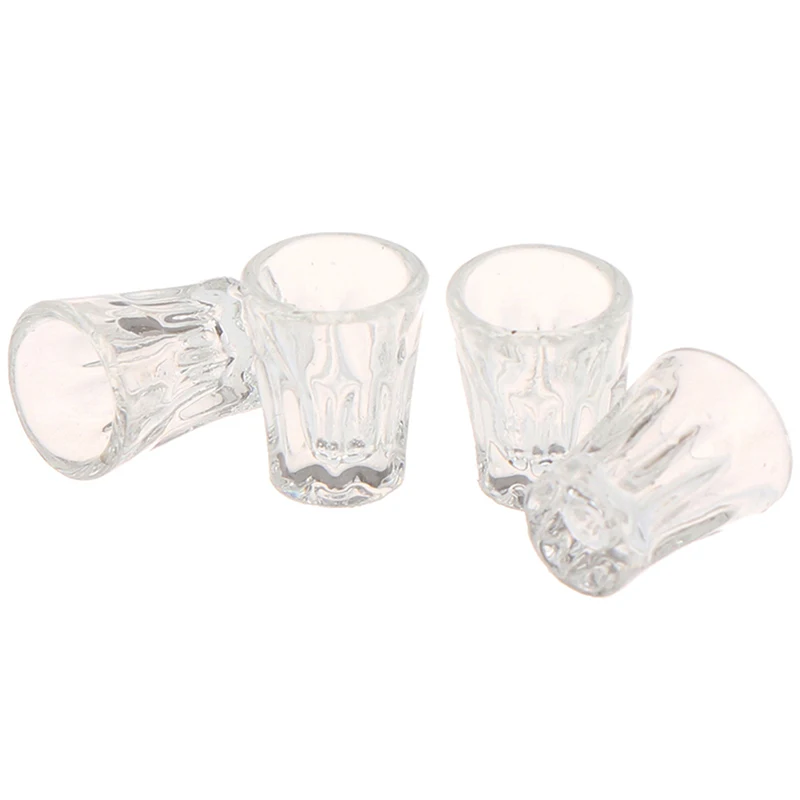 

4 pcs Mini Resin Transparent Cup Simulation Furniture Model Toys for Doll House Miniature Accessoriesm Decro