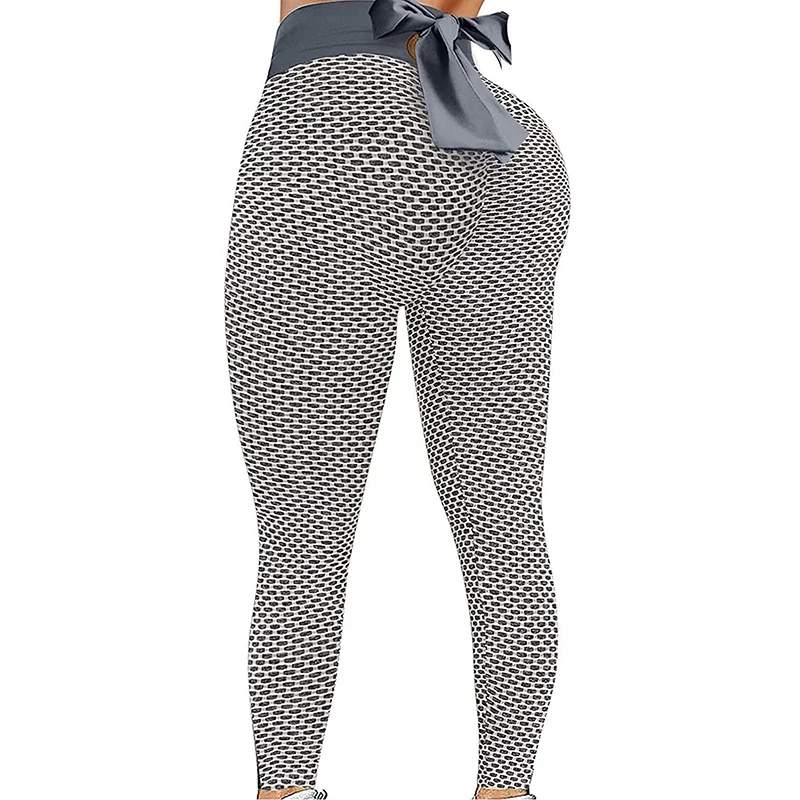 

NORMOV Fitness Leggings Women Bow Bandage Hollow Out Booty Lifting Legging Seamless Workout High Waist Push Up Leggings Mujer