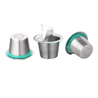 Многоразовые кофейные капсулы Nesspreso, 10 капсул, 100 уплотнений, нержавеющая сталь