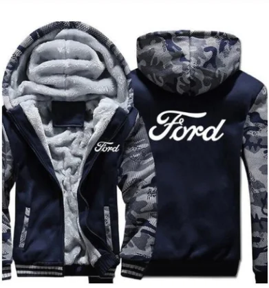 

2020New High quality Ford Hoodies Jacket Winter Men Fashion Casual Wool Liner Fleece Ford Sweatshirts Pullover Man Coat