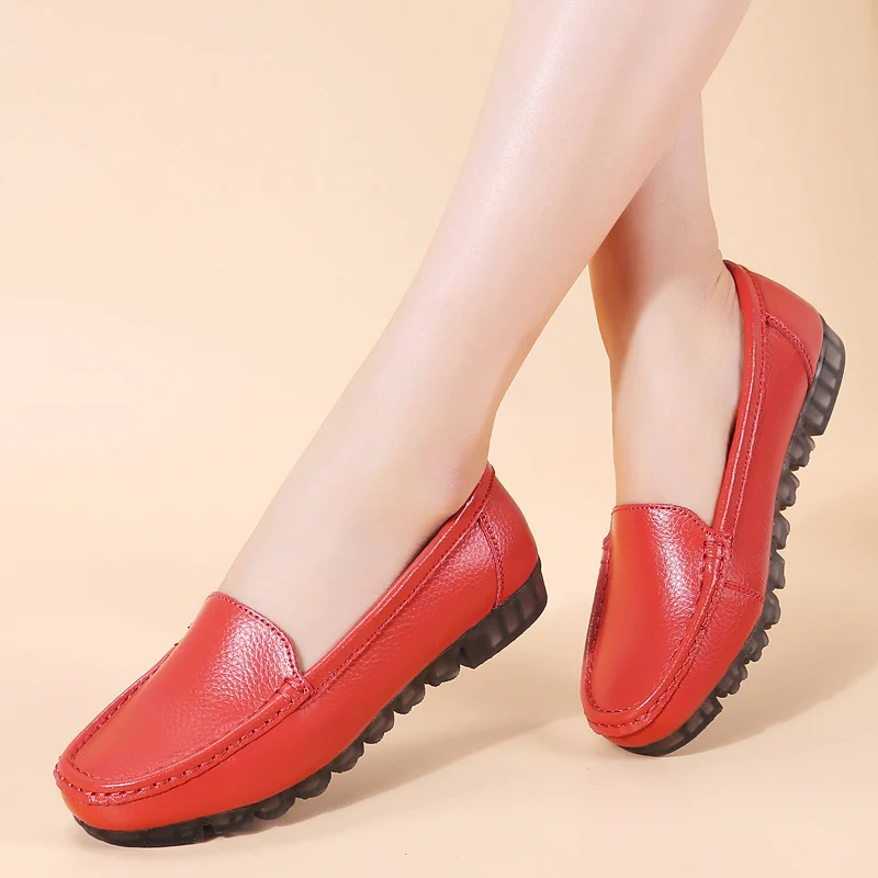 Туфли PEIPAH женские из натуральной кожи повседневные Мокасины без застежки лоферы