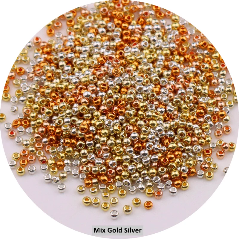 1000Pcs/Bag 2mm Electroplating Metallic Color Glass Seed Beads 11/0 Czech Round Spacer Bead For DIY Jewelry Making Sewing Craft | Дом и сад
