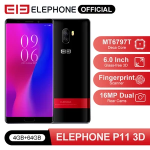 ELEPHONE P11 3D MT6797T Deca Core мобильный телефон 4 Гб 64 Гб 6,0 дюйма FHD + экран Android 8,0 16 МП Двойная Задняя камера 3200 мАч смартфон