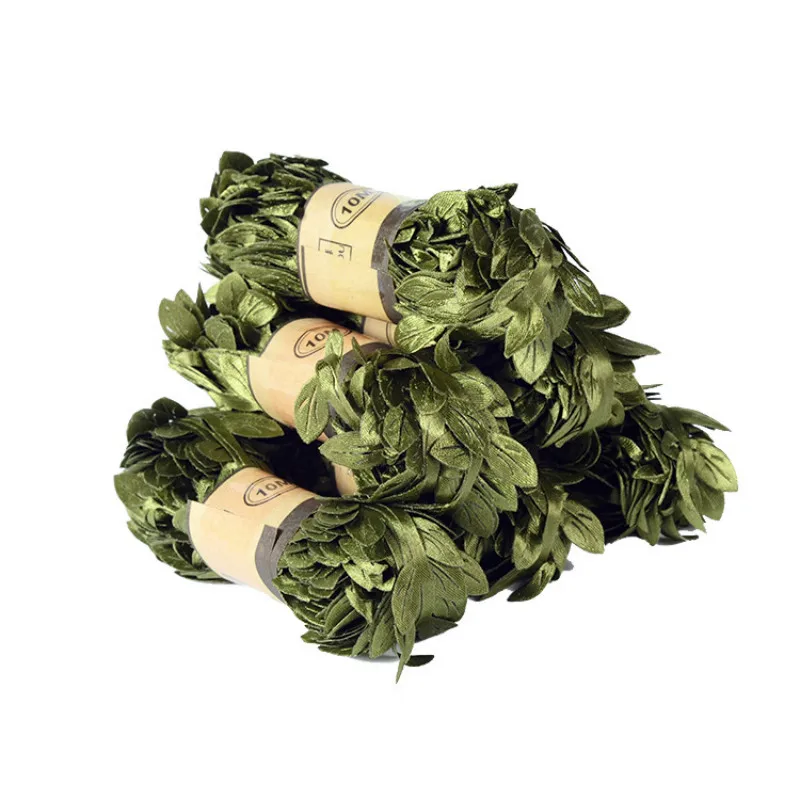 

10 Meter Silk Nature Green Artificial Leaf Leaves Vine Wedding Decoration Foliage Scrapbooking Craft Wreath Fake Flowers Garland