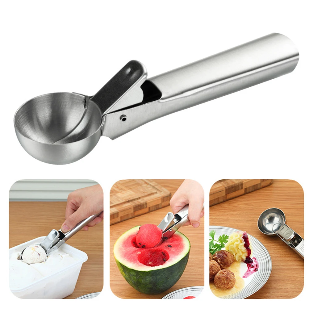 

Ice Cream Scoop Stainless Steel Spoon Watermelon Spoon Dig Ball Fruit Ice Cream Balls For Ice Cream Shop Kitchen Tools