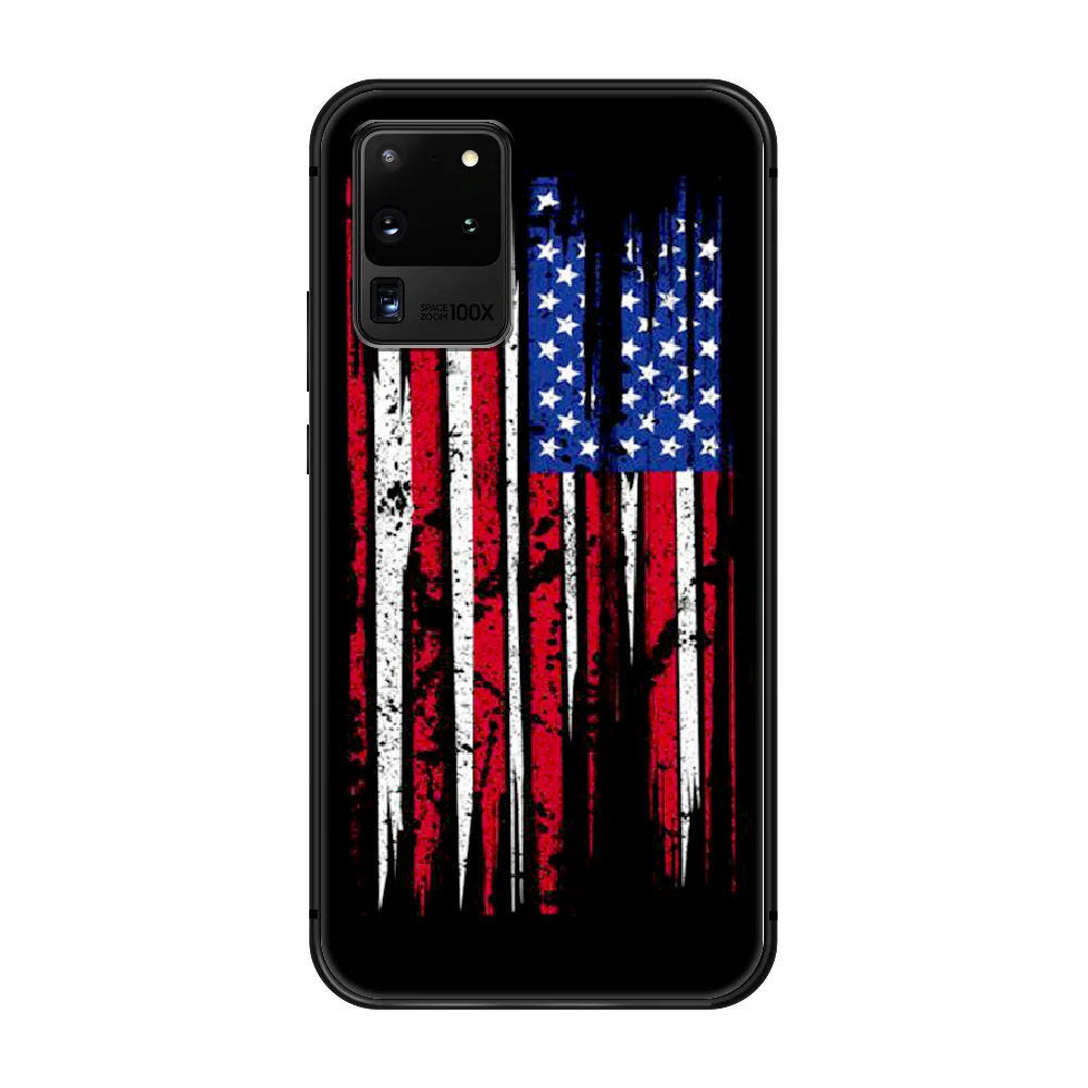 Чехол для телефона с американским флагом корпус корпуса Samsung Galaxy S 6 7 8 9 10 e 20 edge uitra