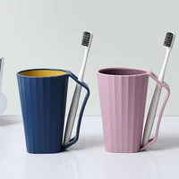 1pc toothbrush cup with handle creative mouthwash cup household bathroom couples brushing cup toothbrush storage rack