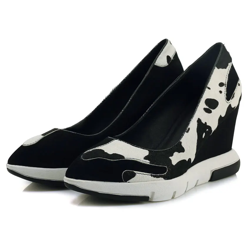 

Женские ботильоны из натуральной кожи, на танкетке, с острым носком