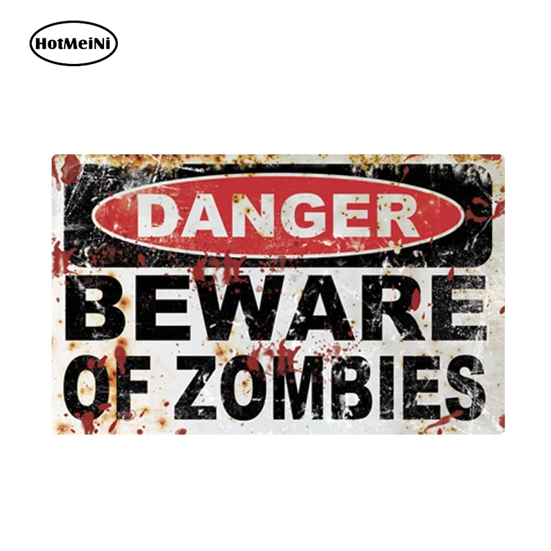 

HotMeiNi 13cm x 8cm REFLECTIVE DANGER Beware of Zombies Sticker Car Truck Funny Vinyl Decal Funny Car Stickers