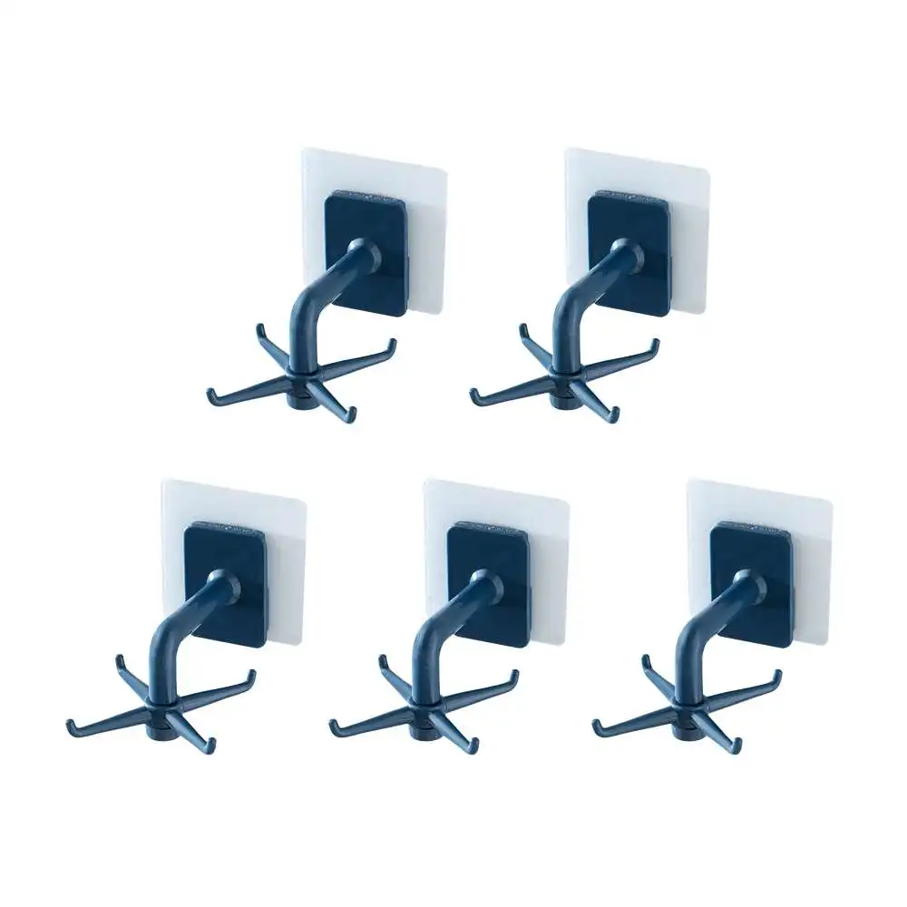 

5PCS Hook Rack Punch-free 360 Degree Rotatable Four-claw Storage Kitchen Bathroom Tool Home Accessories