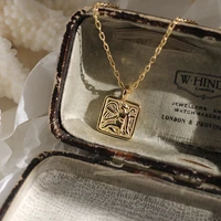 vintage square angel necklace for women men chain choker gold color fashion chunky chain necklaces wedding party jewelry