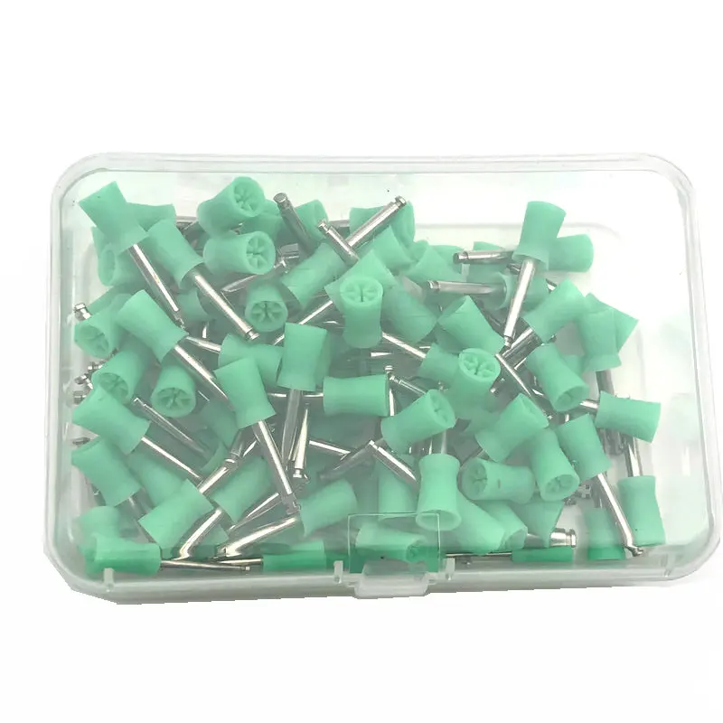 100 шт. зеленый Полировочный стакан для зубов|Стомотологические сверла и щетки| |