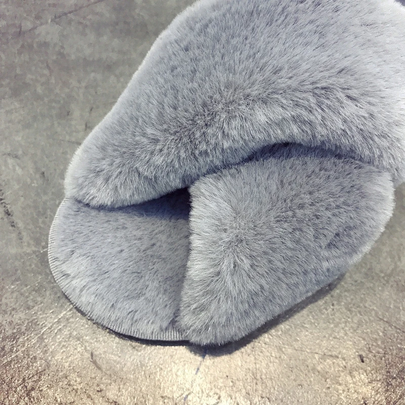 

Women Slippers Autumn Winter Plush Fashion Home Indoor Wool Flip Flop Women wear Flat-Bottom non-slip ins Trend Women Shoes 2020