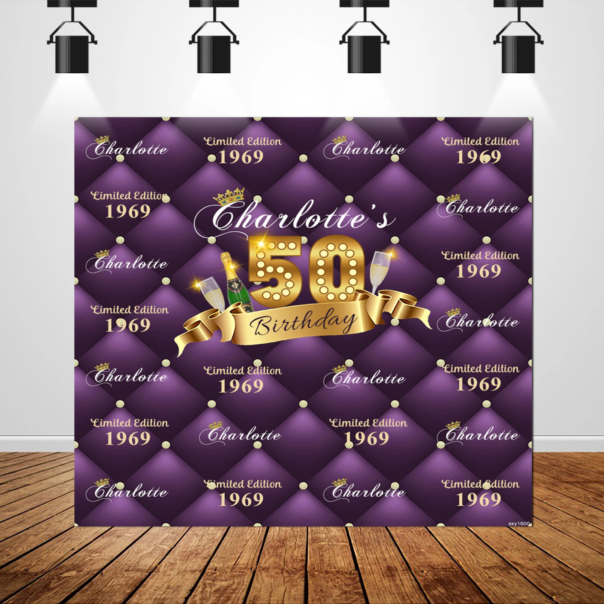 SXY1600 виниловый фиолетовый Tufted фон Алмаз Золото 50th день рождения фон для фотостудии шаг и повтор фотостудии
