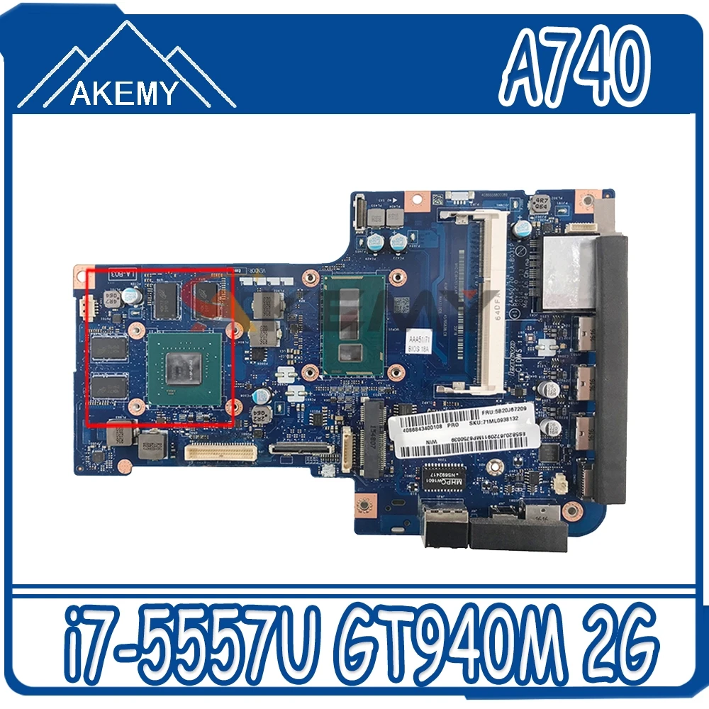 

ZAA50/70 LA-B031P for Lenovo AIO A740 A540 all-in-one motherboard CPU i7 5557U GT940M 2G DDR3 100% test wor
