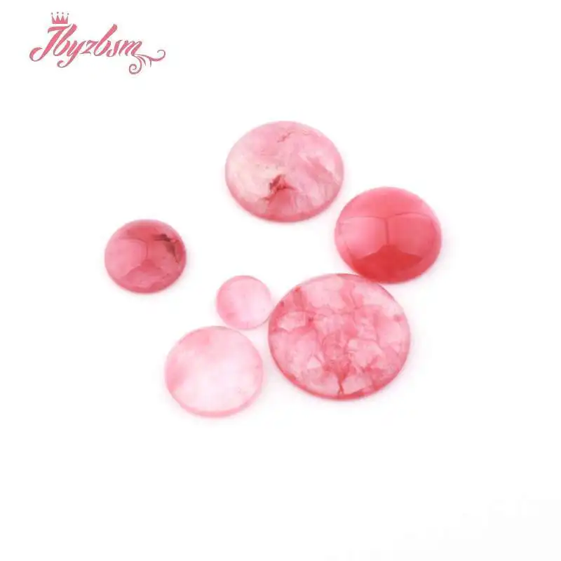 

Coin Watermelon Quartzs CAB Cabochon Flatback Dome Undrilled Natural Stone for DIY Pandant Earring Ring Jewelry Making 5 Pcs