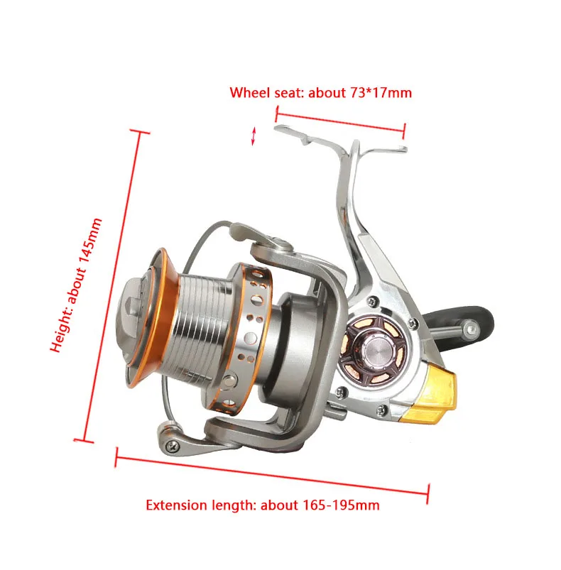 Большая Рыболовная катушка для дальнего заброса серия DC 9000-12000 металлическая