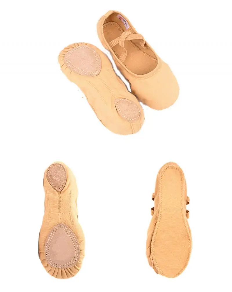 

Dance Shoes Anti-Skidding Yoga Gym Flat Slippers White Pink White Black Canvas Ballet Dance Shoes Girls Children Women Teacher