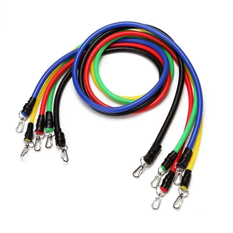 

11Pcs/Set Latex Resistance Bands Ankle Straps With Bag Kit Set Yoga Exercise Fitness Band Rubber Loop Tube Bands