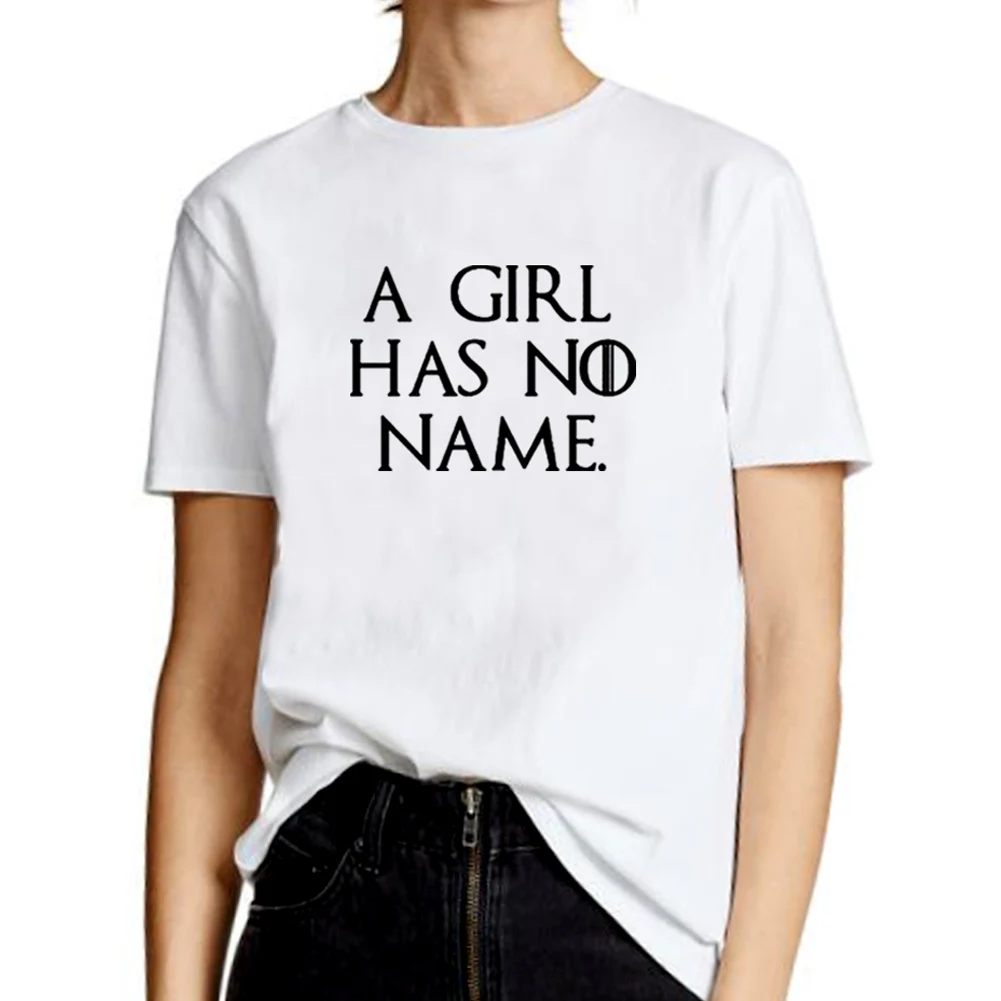 

A Girl Has No Name Funny T Shirt Women Letter Printed Short Sleeve Cotton Tee Shirt Femme Black White Loose Tshirt Women