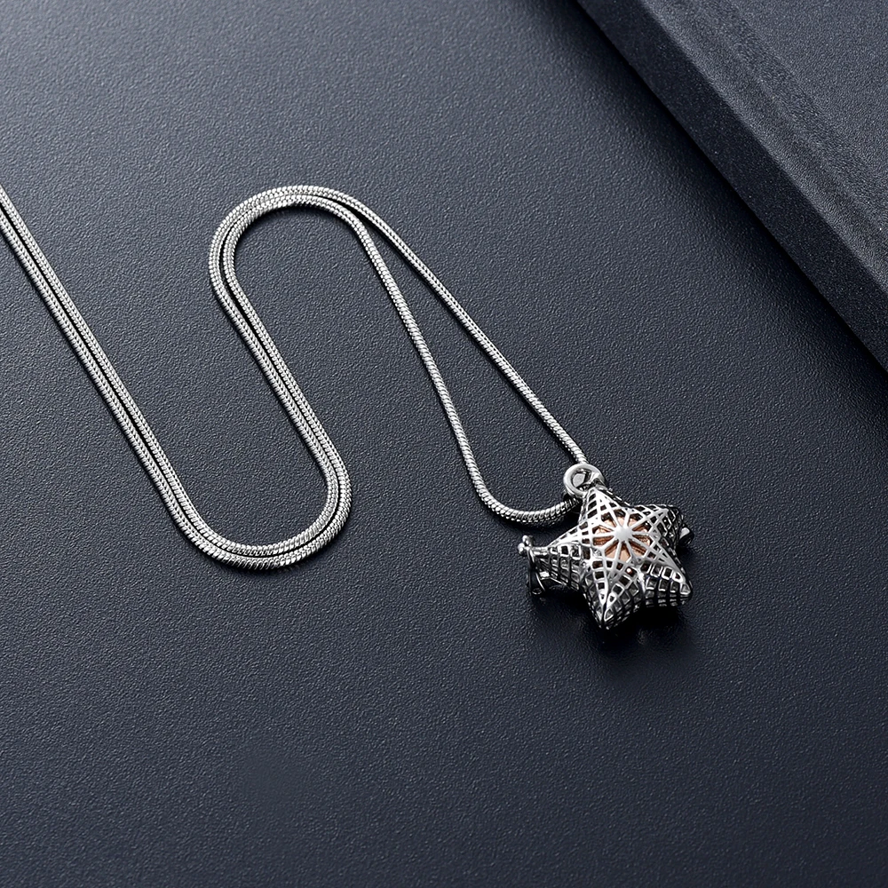 

Cremation Jewelry for Ashes Keepsake Pendant Urn Necklace for Ashes with Hollow Star Urn Jewelry(only pendant)